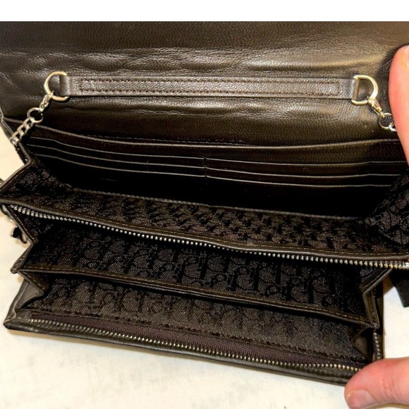 CHRISTIAN DIOR LADY DIOR CHAIN WALLET 100%AUTHENTIC VERY GOOD USED CONDITION EUC - Picture 5 of 16